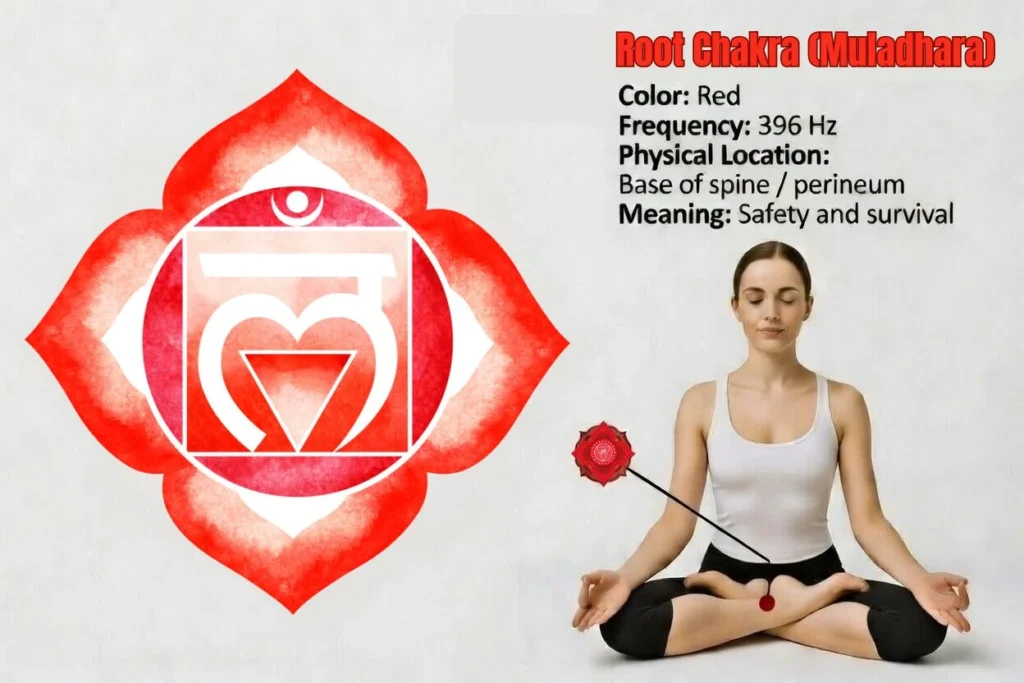 Root chakra color, meaning, function, and location