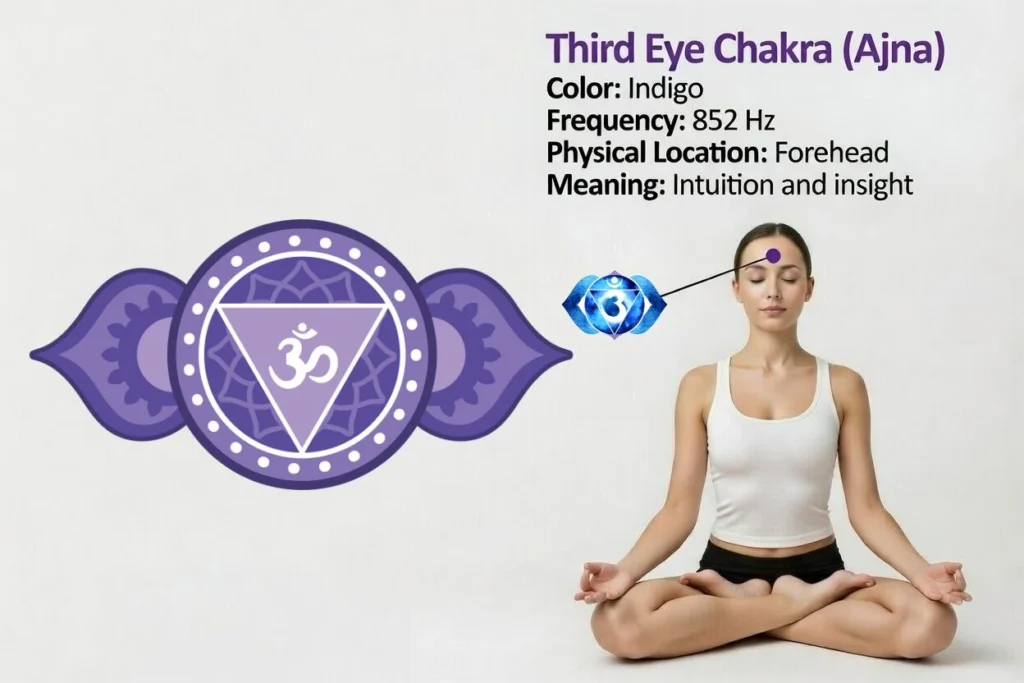 third eye chakra color, meaning, function, and location