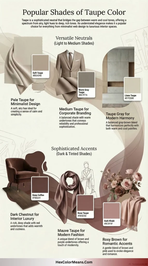 top shades of taupe color and their meanings